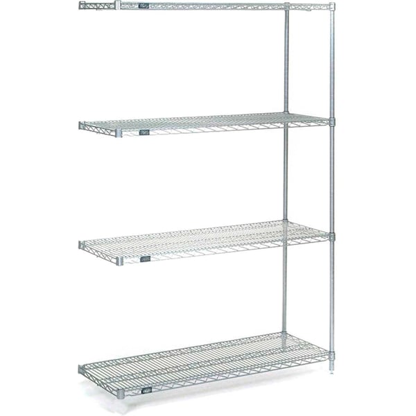 Nexel Stainless Steel, 5 Tier, Wire Shelving Add-On Unit, 42W x 18D x 63H A18426S5 - main